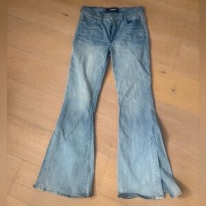 Express Denim Flare Jeans in Light Blue